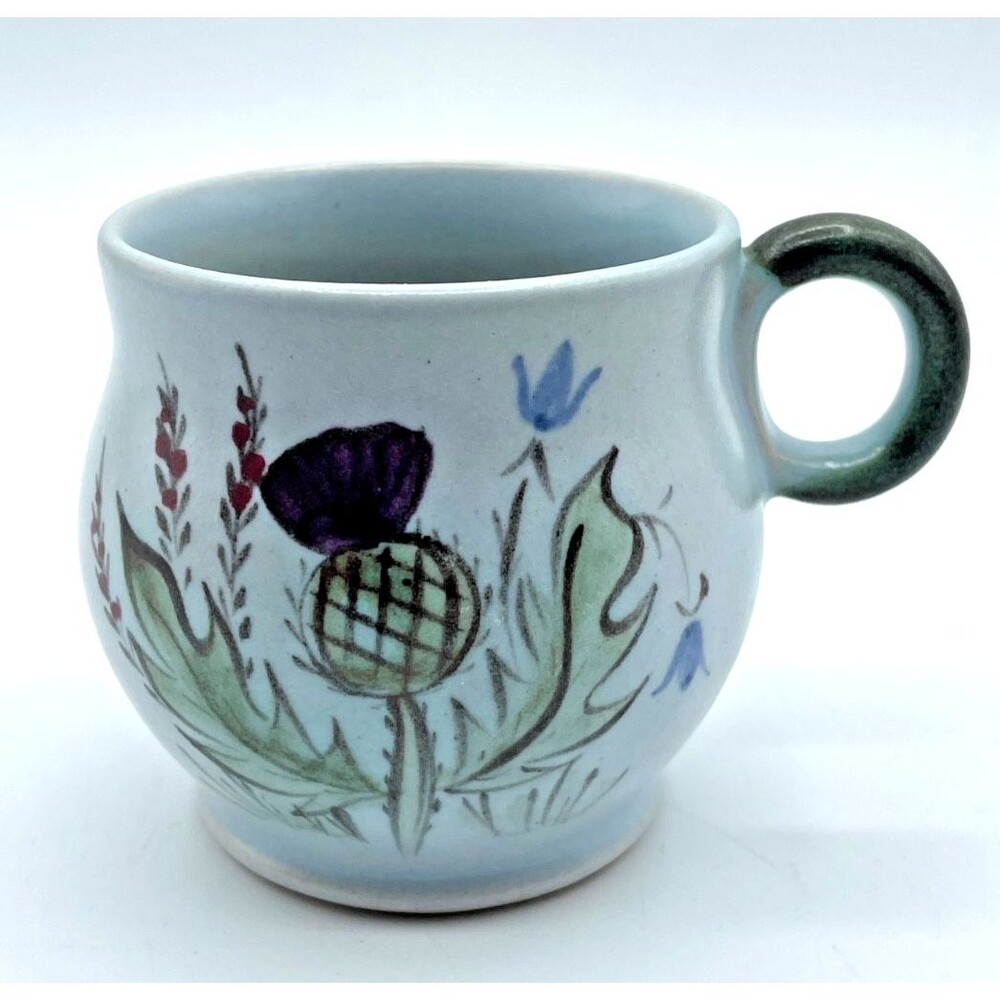 Lot of 3 Buchan Thistle Cups Mugs Vintage Floral Stoneware #288 Signed